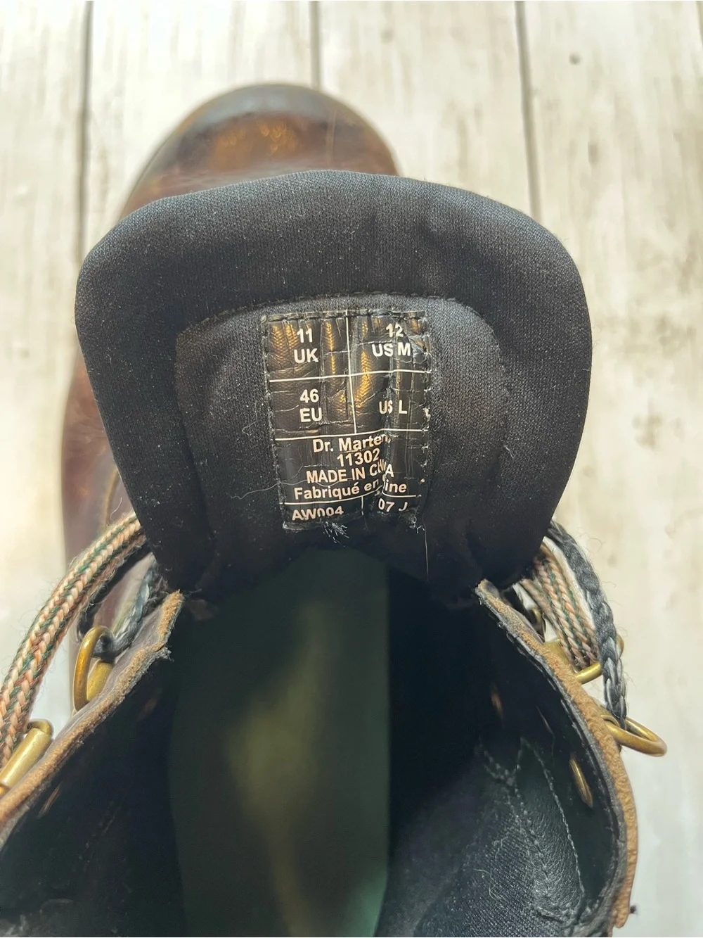 Vintage Dr. Martens 11302 Air Wave Brown Leather Lace-Up Work Boots